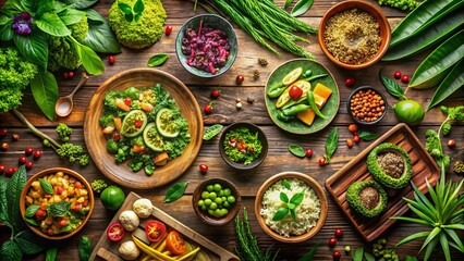 Fototapeta premium Sustainable Food Innovations for a Greener Future: Culinary Creations Reducing Ecological Footprint