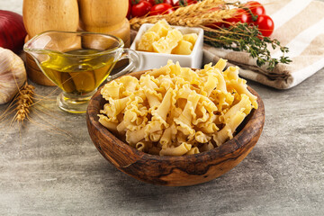 Raw dry Italian pasta - campanelle