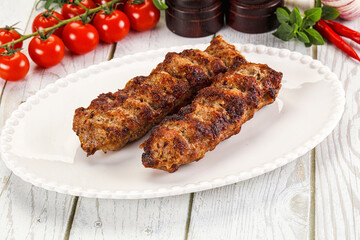 Chicken kebab minced meat and spices