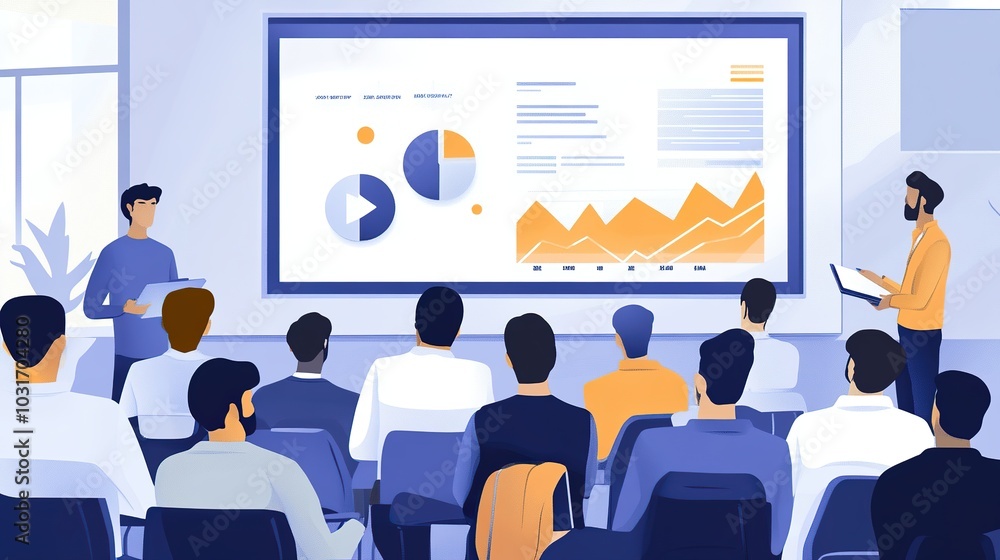 Poster a blockchain consultant giving a presentation on the future of decentralized finance and blockchain 