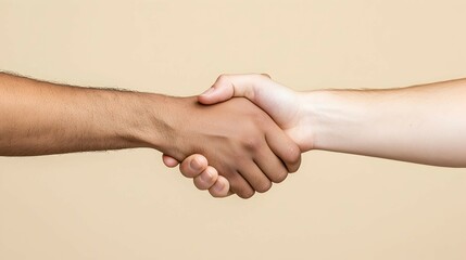 Fototapeta premium Two Colleagues Shaking Hands in Professional Setting