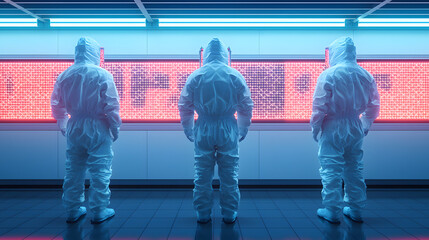 Exploring the Intersection of Technology and Science Through Futuristic Displays in Protective Gear