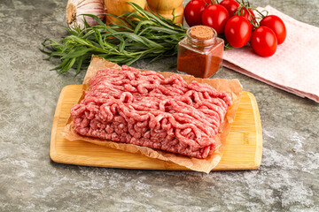 Raw uncooked red minced meat