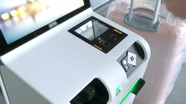 The passport scanning process at the airport highlights the importance of security and technology in travel. This moment reflects preparation for new adventures and the excitement of anticipation.