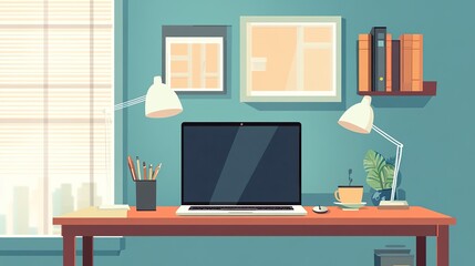 A home office setup with a laptop, desk, and coffee, highlighting the growing trend of remote work occupations