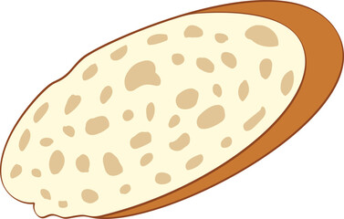 Cartoon slice a baguette illustration.