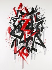 Bold typography features eye-catching letters in diverse sizes and styles on a crisp white backdrop for enhanced visual appeal.