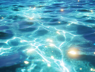 Obraz premium Underwater Background Glowing Stars and Luminescent Creatures for Enchanting Ocean Views