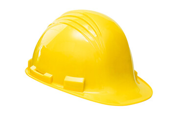 Fototapeta premium Yellow construction helmet isolated on white background with clipping path.