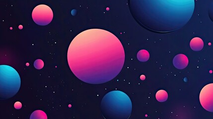 Abstract Cosmic Sphere Pattern with Pink, Blue, and White Colors