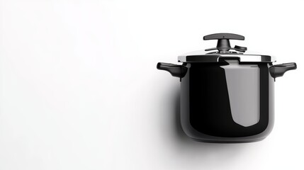 Obraz premium A modern electric pressure cooker with a digital timer and locking lid, isolated on white