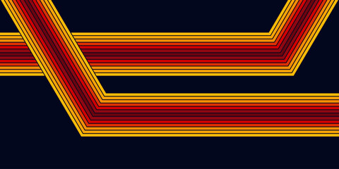 Abstract background of rainbow groovy Wavy Line design in 1970s Hippie Retro style. Vector pattern ready to use for cloth, textile, wrap and other.