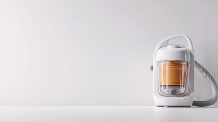 A powerful vacuum cleaner with a detachable canister, isolated on a white background
