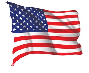 Fototapeta premium american flag isolated on white