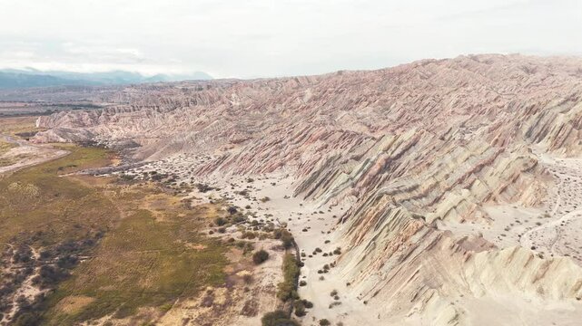 Panoramic view of the famous rock formations in the Quebrada de las Flechas, highlighting their unique shapes and stunning natural beauty.