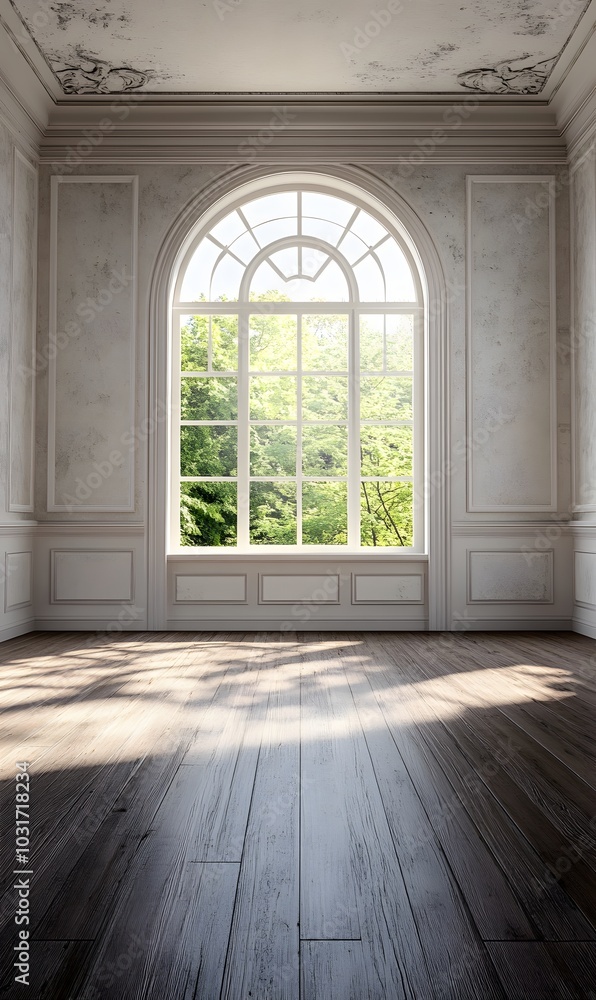 Poster 130. a spacious empty room with a single window