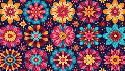 Abstract Patterns Representing the Joyful Spirit and Cultural Richness of Maha Navami Festivities in Full Bloom.