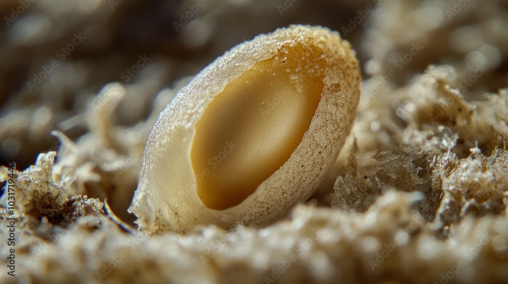 Aufkleber Close-up of a Single Seed Pod Open and Empty