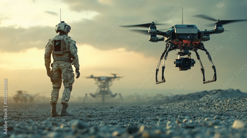 Poster military robotics: explore the use of robotics in military applications.