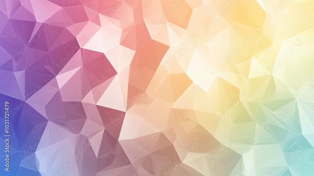 Poster abstract background with triangular polygonal pattern in pastel colors