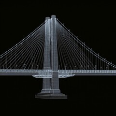 Fototapeta premium Suspension bridge structural design