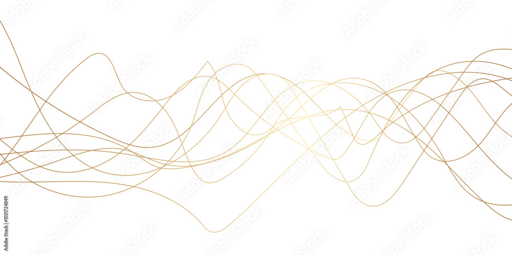 Aufkleber abstract wavy lines flowing curve golden gradient color on transparent background. abstract white ba