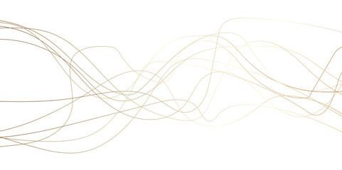 Abstract wavy lines flowing curve golden gradient color on transparent background. Abstract white background colorful lines. modern wavy stripes on white background isolated.