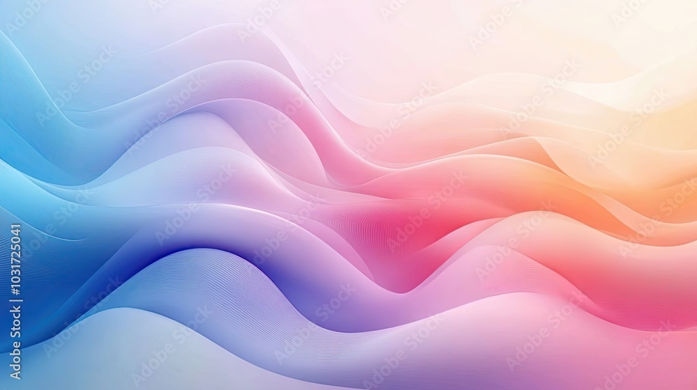 Aufkleber abstract gradient background with soft, wavy lines