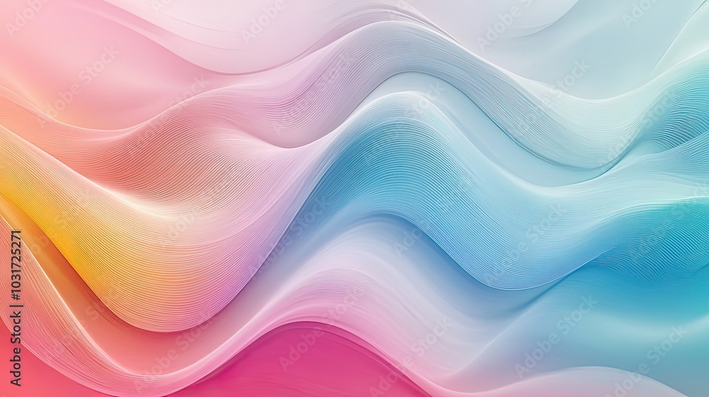 Poster abstract colorful wavy lines with gradient background