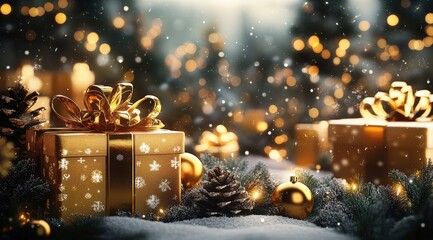 gold and christmass gift 