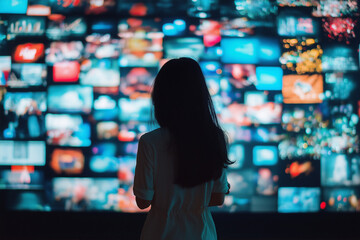 concept for social media and online communication with streaming and tweets 