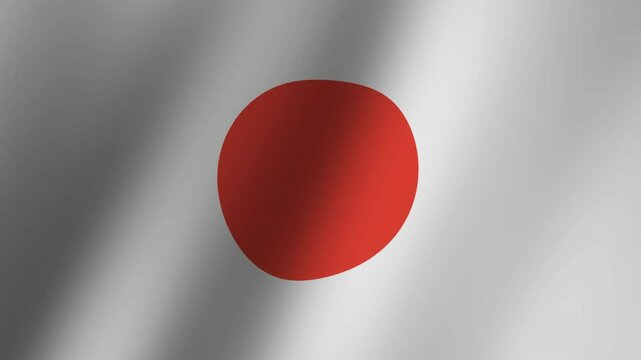 Japan flag is waving Animation. Flag of Japan waving. 4K Footage animation