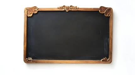 Obraz premium Sleek Modern Blackboard Sign with Floral Chalk Border and Customizable Text Space