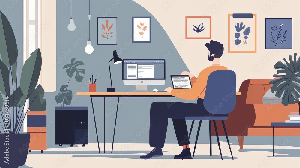 Poster remote workspace essentials: provide tips for setting up an effective remote workspace