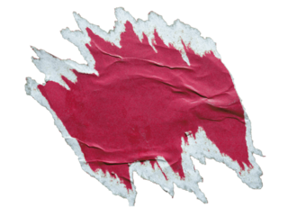 Peeled red spiky shape paper