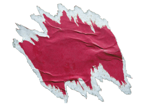 Peeled red spiky shape paper