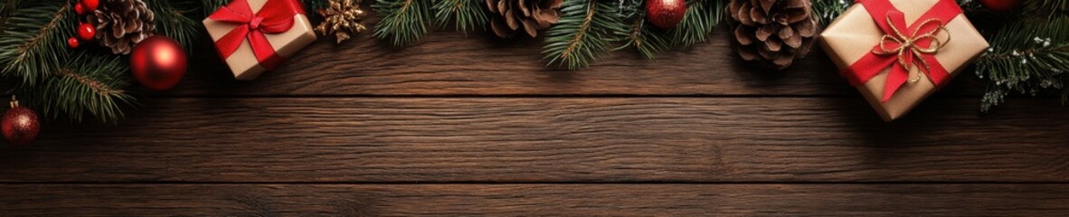 wooden texture and christmass gift 