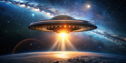 Obraz premium UFO in Space with Sunlight: A Stellar Food Photography Experience