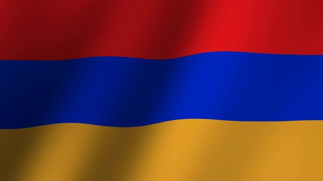 Armenia flag is waving Animation. Flag of Armenia waving. 4K Footage animation