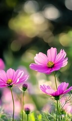 Fototapeta premium Cosmos flowers in the garden, Cosmos flowers blooming in the garden