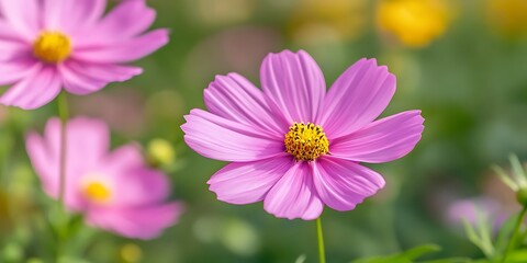 Obraz premium Cosmos flowers in the garden, Cosmos flowers blooming in the garden