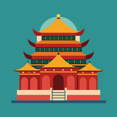 Elegant Chinese Architecture  Vector