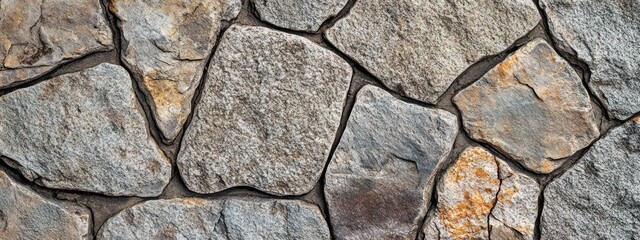 Obraz premium A close-up view of irregularly shaped stone tiles arranged in a pattern.