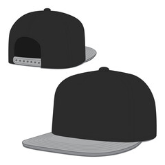 Black and gray snapback hat mockup