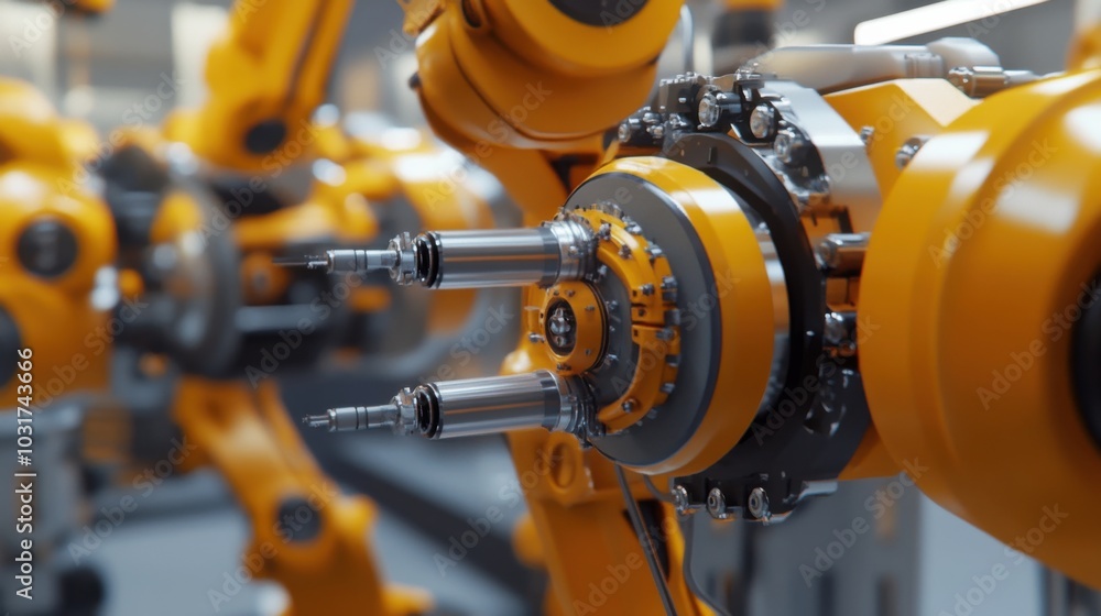 Poster 3d automated assembly machine in action
