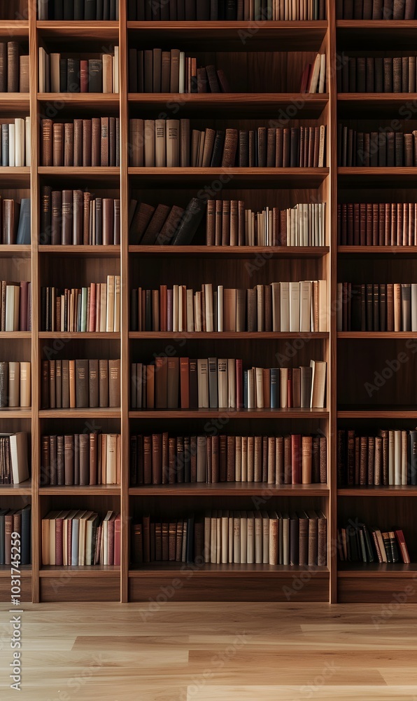 Aufkleber 107. a minimalist bookshelf with empty spaces