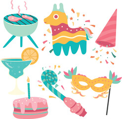 new year pack vector hand drawn