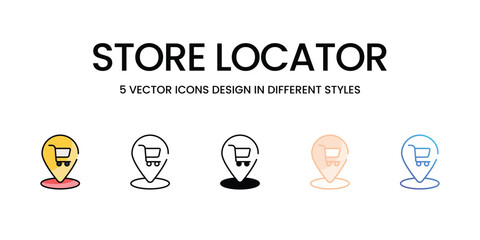 Store Locator vector icons set ready to use wed and mobile apps.