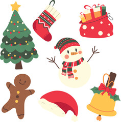 hand drawn christmas vector graphic elements pack