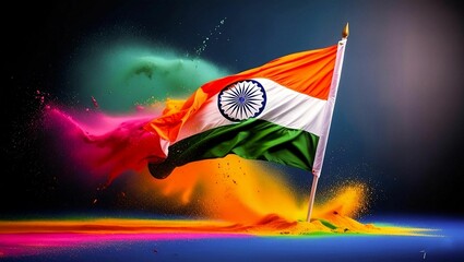 Fototapeta premium Independence Day Wallpaper Showcasing Patriotic Symbols and a Spirit of Celebration